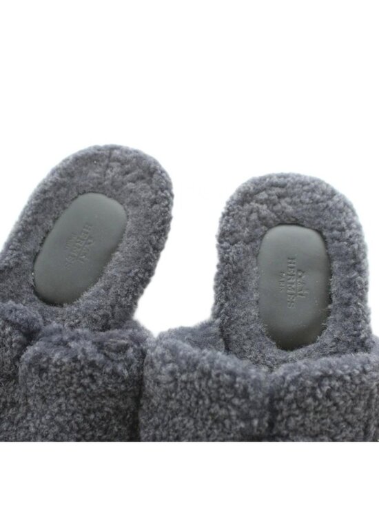 Hermes Izmir Slide Sandals Fleece 41 Gray main image 7